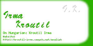 irma kroutil business card